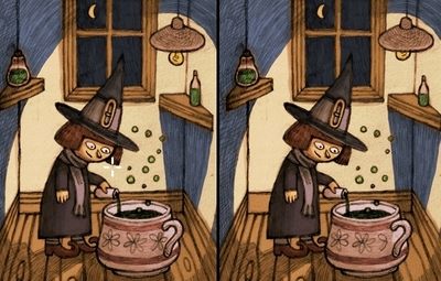 ハロウィン魔女の召喚間違い探し